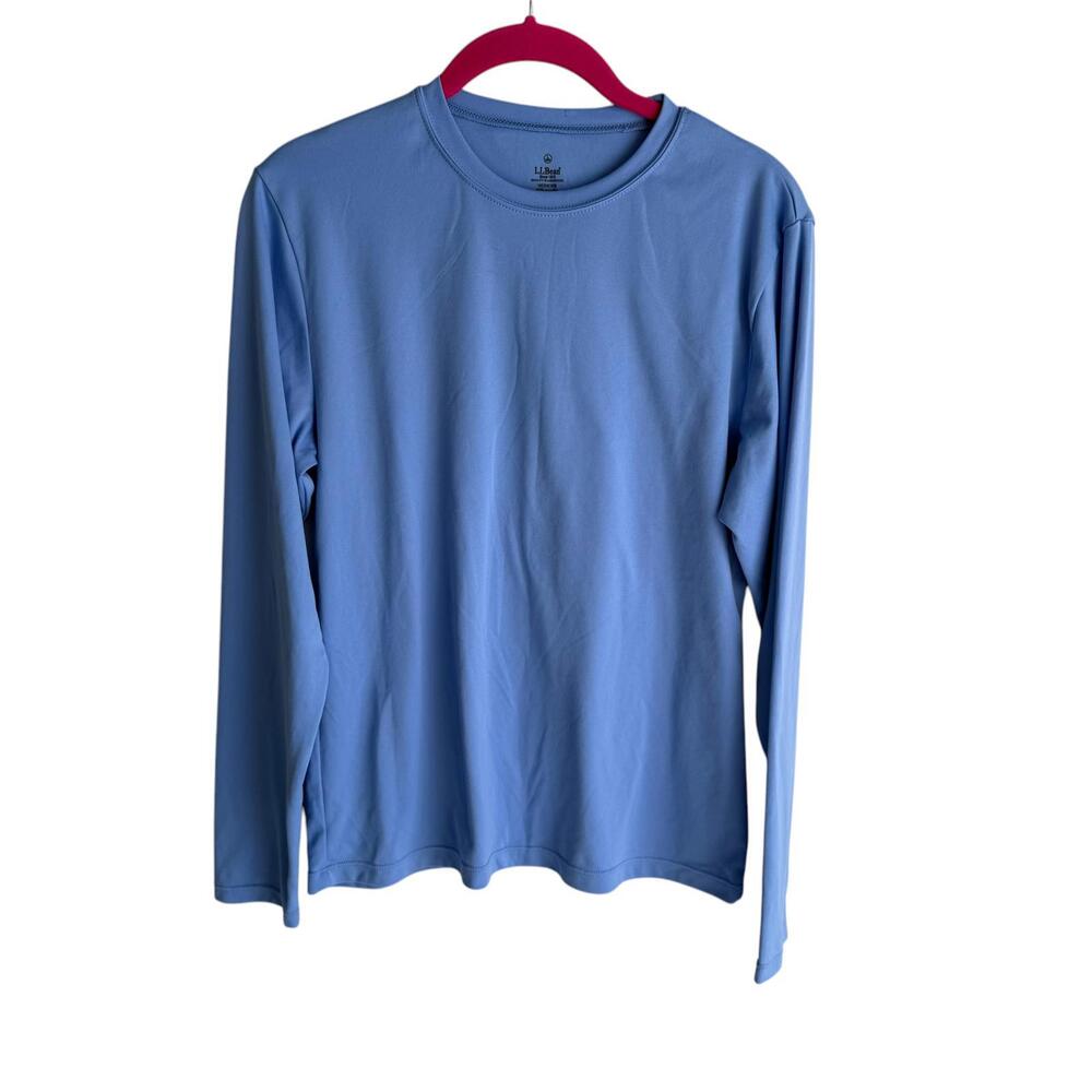 L.L. BEAN Blue Long Sleeve Base Layer Hiking, Camping Ladies Top, L